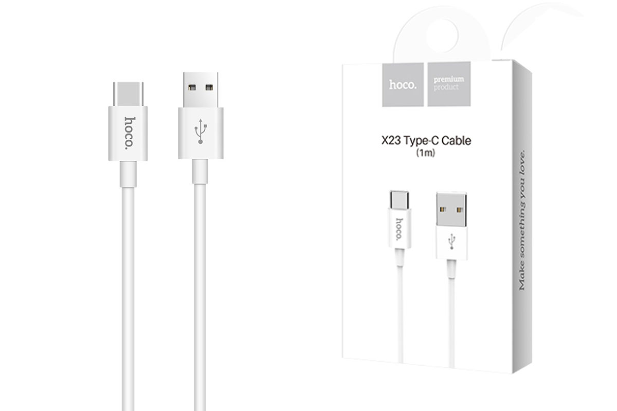 Кабель USB HOCO X23 Type-C cable (белый) 1 метр (Type-C-Type-C)