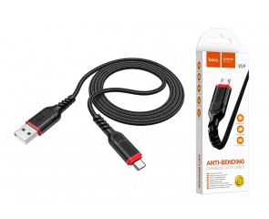 Кабель USB - MicroUSB HOCO X59 2,4A (черный) 1м (оплетка)