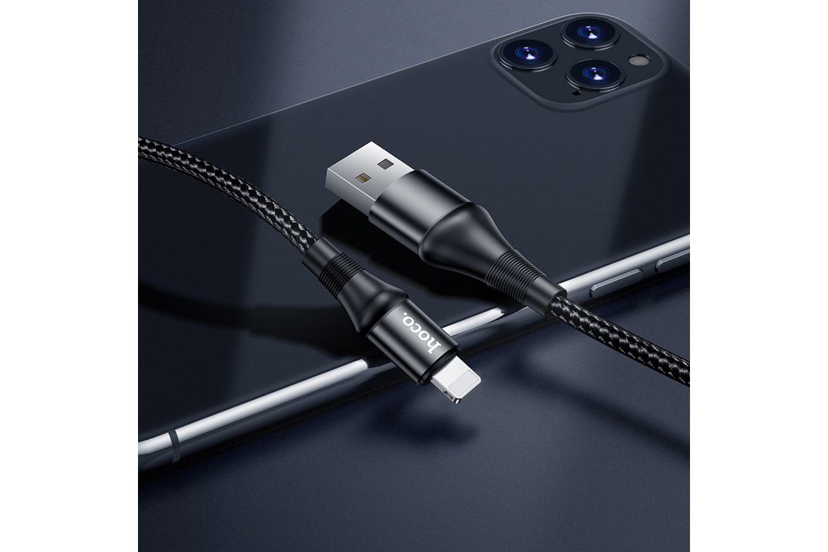 HOCO X50 Excellent charging data cable for Lightning 1м черный
