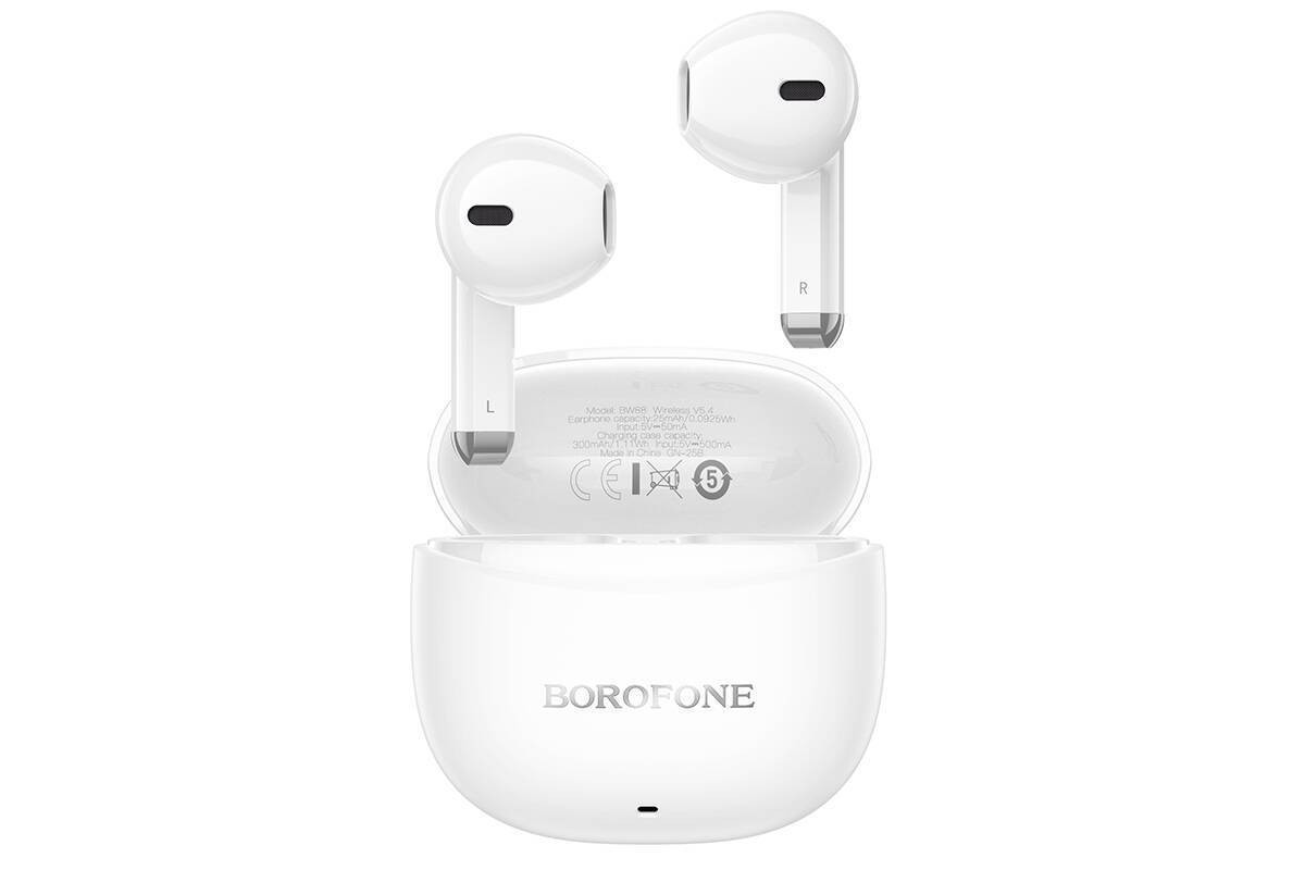 Наушники вакуумные беспроводные BOROFONE BW88 Deep rhyme true wireless BT headset (белый)
