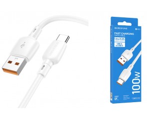 Кабель USB - USB Type-C BOROFONE BX93 100W (белый) 1м Кабель USB - USB Type-C BOROFONE BX93 100W (белый) 1м