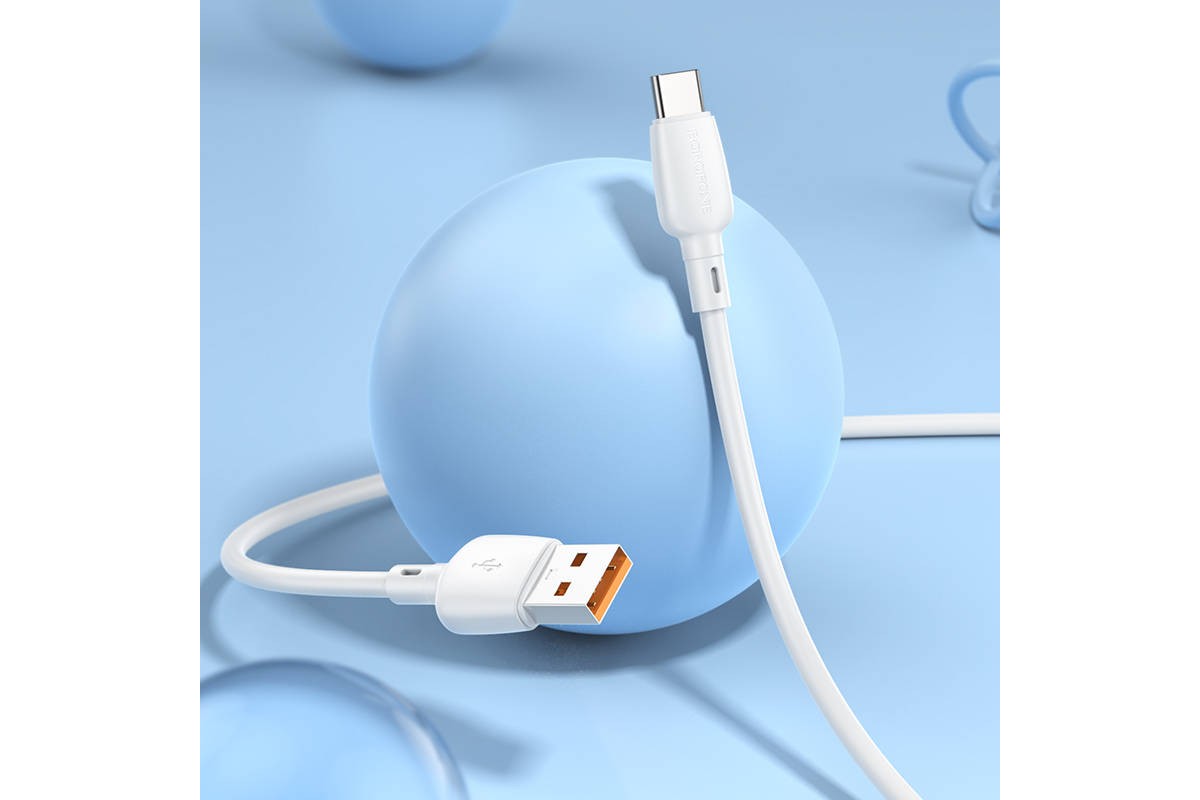 Кабель USB - USB Type-C BOROFONE BX93 100W (белый) 1м Кабель USB - USB Type-C BOROFONE BX93 100W (белый) 1м