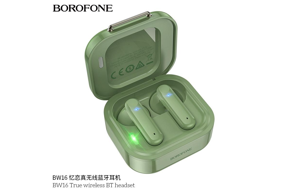 Bluetooth-наушники BOROFONE BW16 True wireless BT headset зеленые