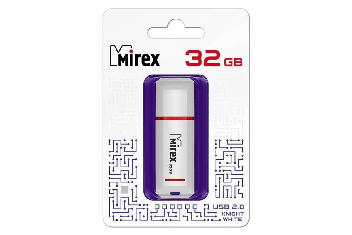 Флешка USB 2.0 Mirex KNIGHT WHITE 32GB (ecopack)