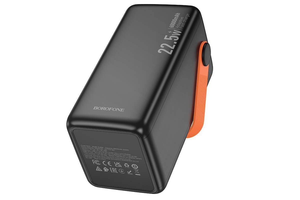 Универсальный дополнительный аккумулятор Power Bank BOROFONE BJ66B Magnifico 22.5W+PD20W fully compatibl (60000mAh) (черный)