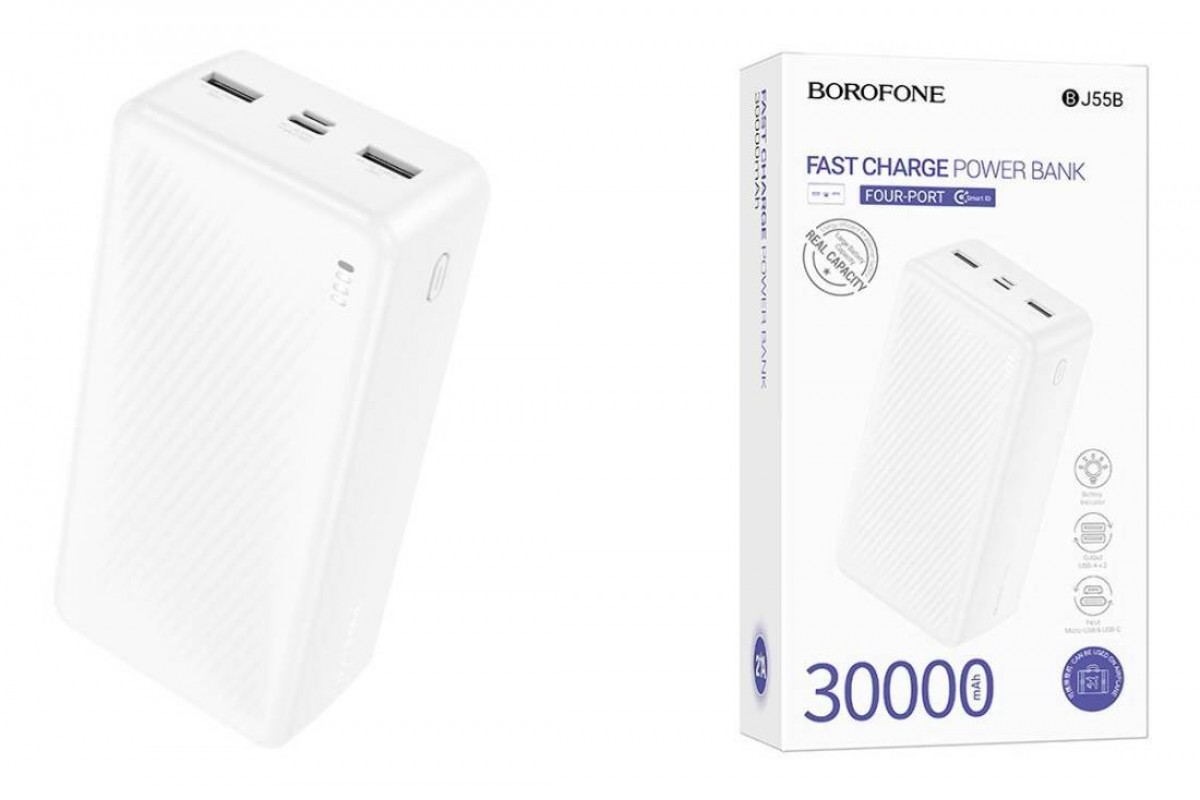 Универсальный дополнительный аккумулятор Power Bank BOROFONE BJ55B Graceful (30000mAh) (черный)