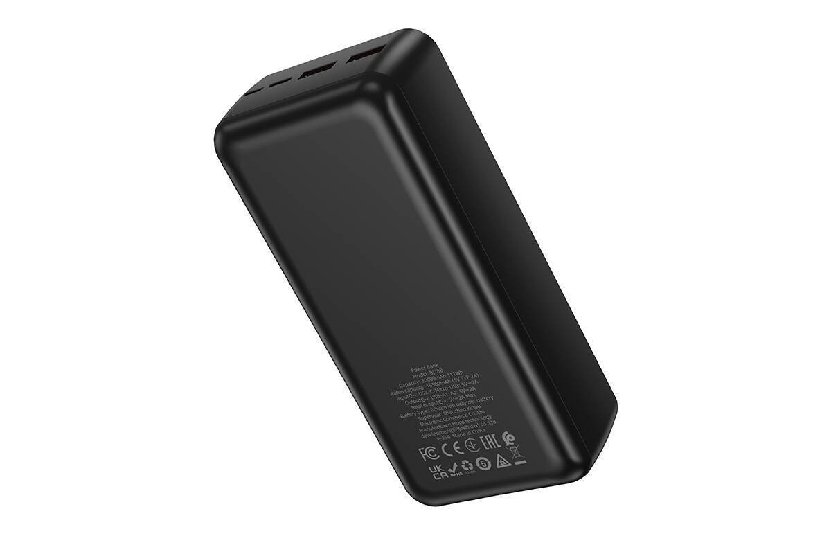 Универсальный дополнительный аккумулятор Power Bank BOROFONE BJ78B Clever (30000mAh) (черный)