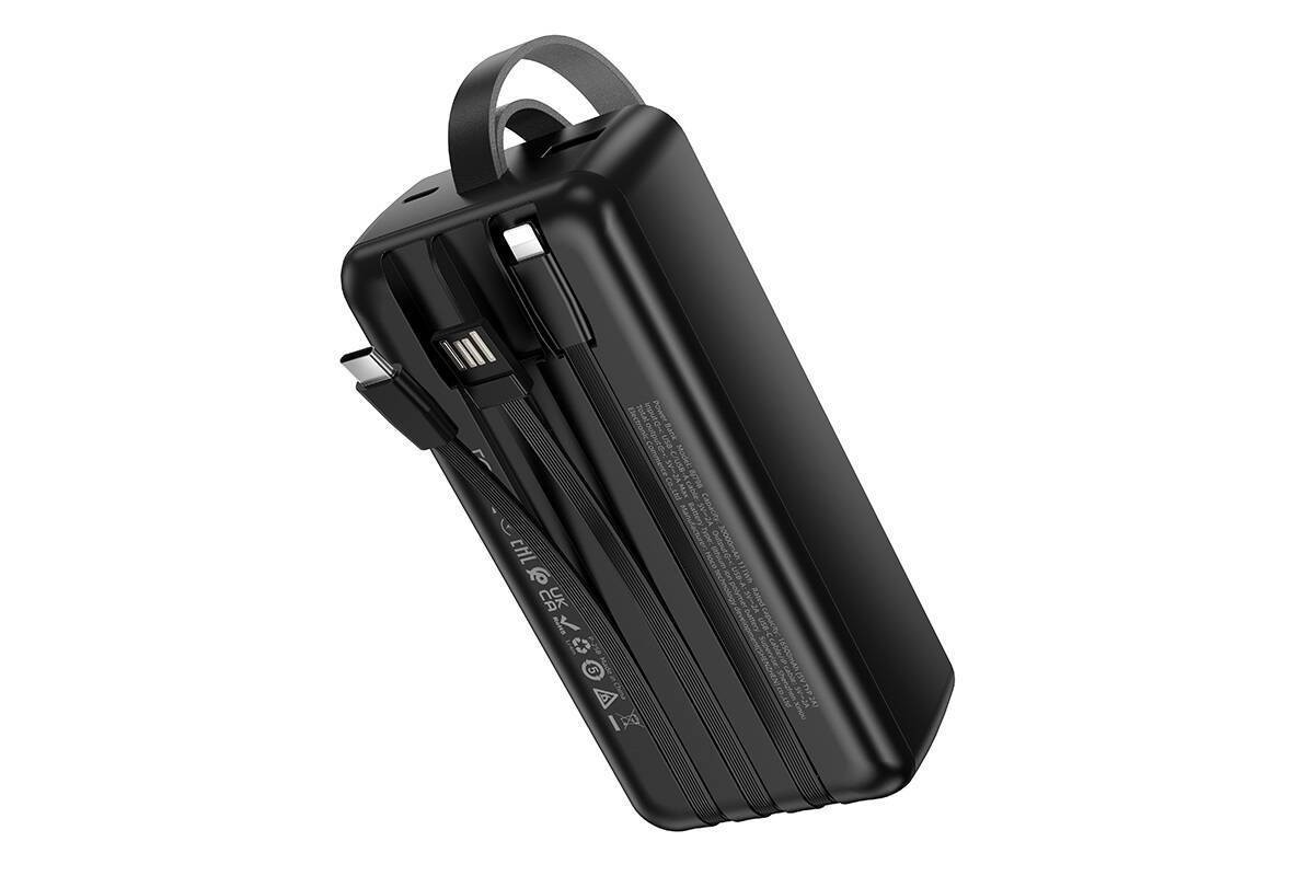 Универсальный дополнительный аккумулятор Power Bank BOROFONE BJ79B Clever with 3 cables (30000mAh) (черный)