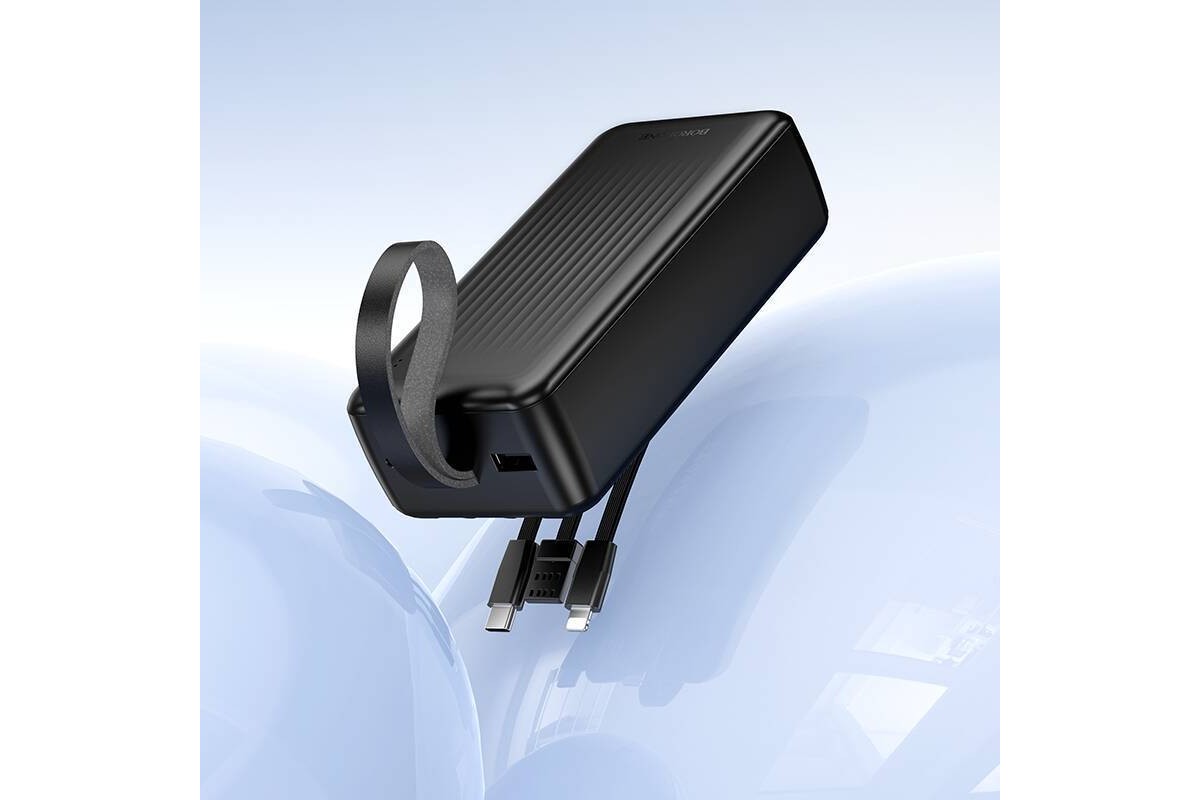 Универсальный дополнительный аккумулятор Power Bank BOROFONE BJ79B Clever with 3 cables (30000mAh) (черный)