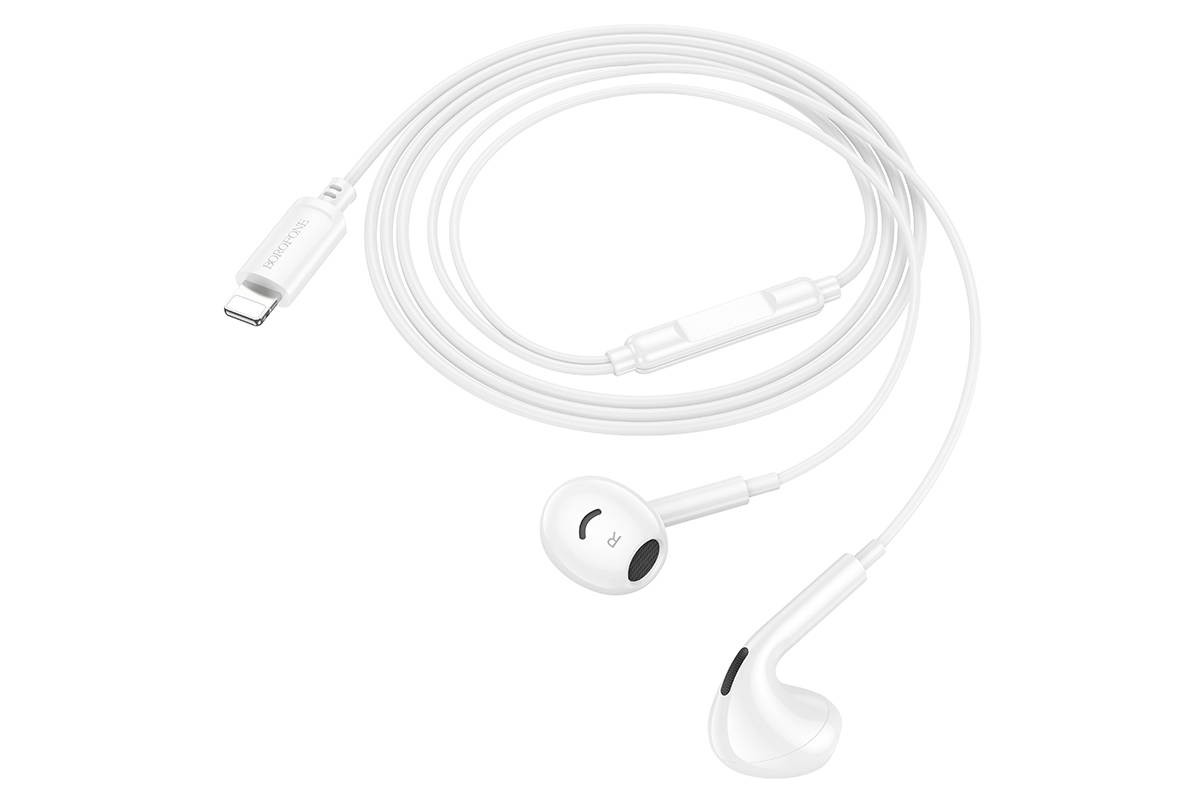 Наушники вакуумные проводные BOROFONE BM96 Brilliant штекер Lightning (белый)