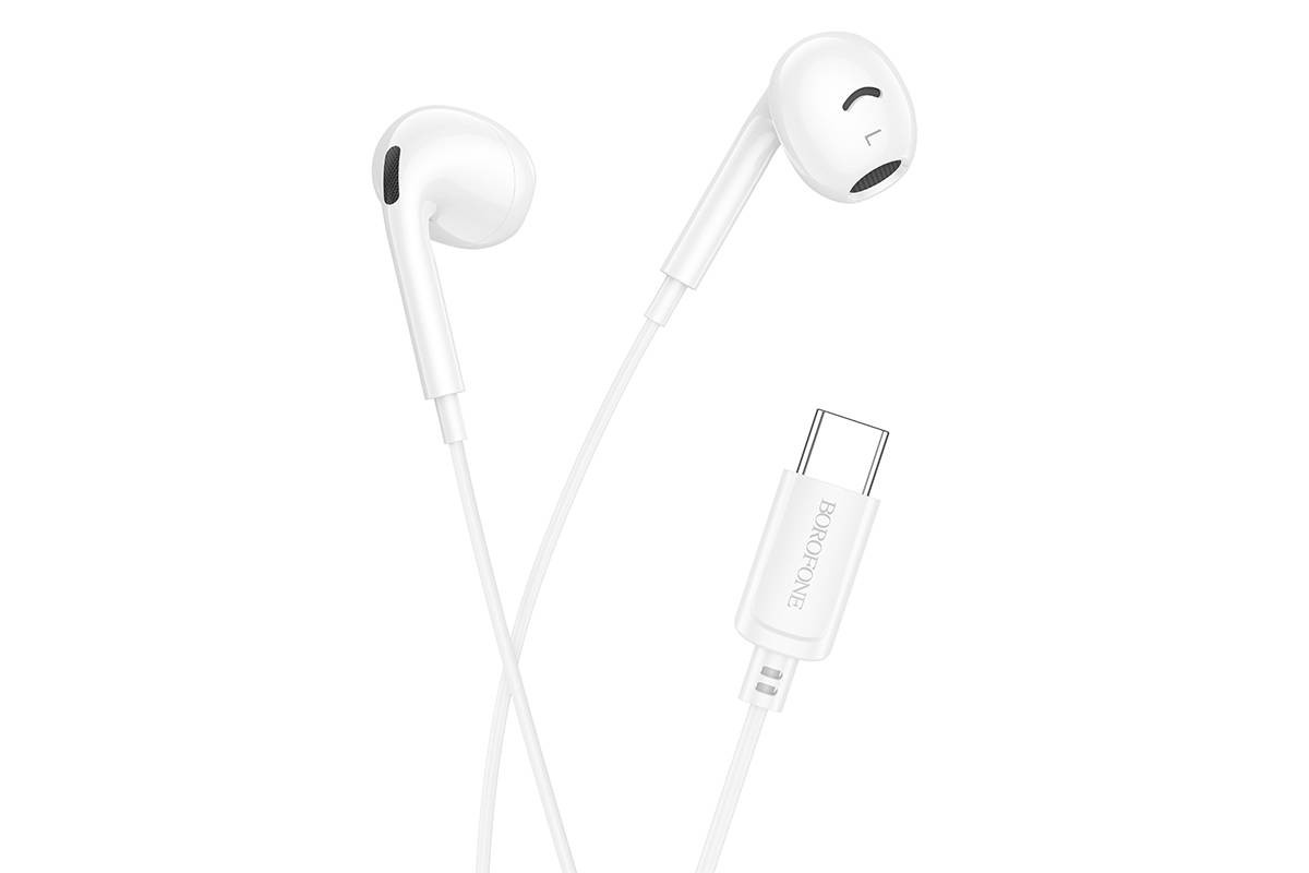 Наушники вакуумные проводные BOROFONE BM96 Brilliant разъем Type-C (белый)
