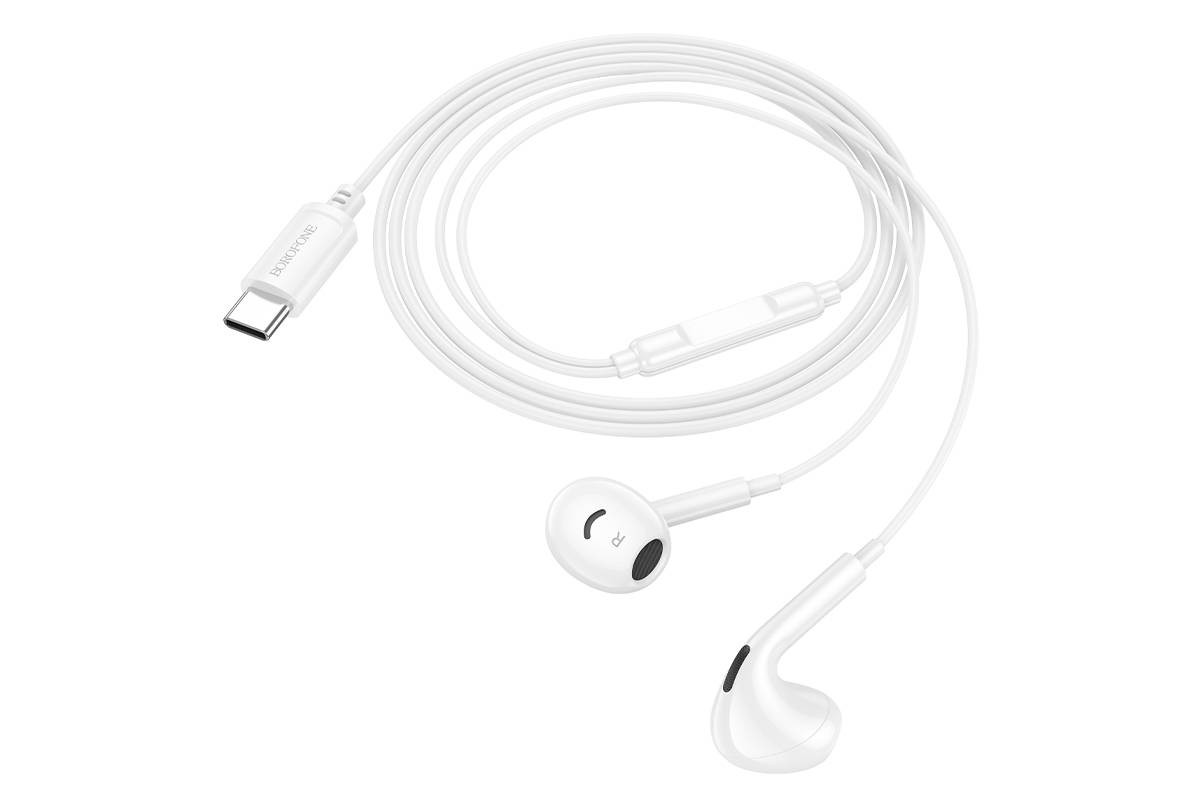 Наушники вакуумные проводные BOROFONE BM96 Brilliant разъем Type-C (белый)