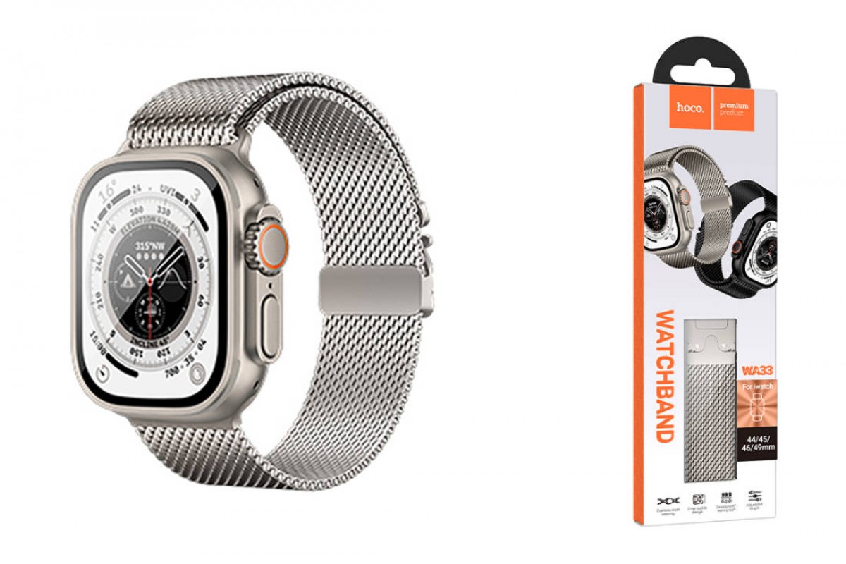 Ремешок для Apple Watch HOCO WA33 Original series umbrella buckle Milanese steel strap strap (44/45/46/49 мм) оригинальный цвет