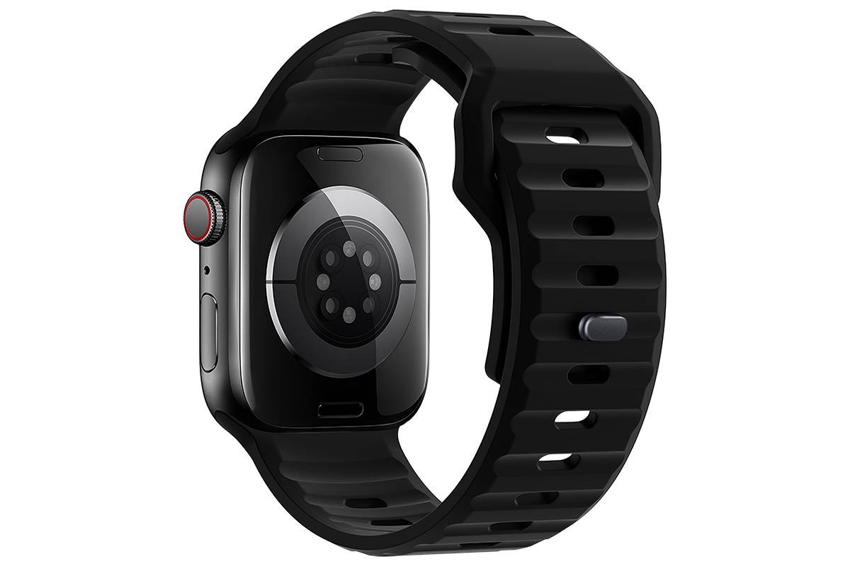 Ремешок для Apple Watch HOCO WA27 Flexible series stepped pattern solid color silicone strap (38/40/41 мм) черный