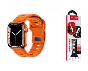 Ремешок для Apple Watch HOCO WA27 Flexible series stepped pattern solid color silicone strap (38/40/41 мм) оранжевый