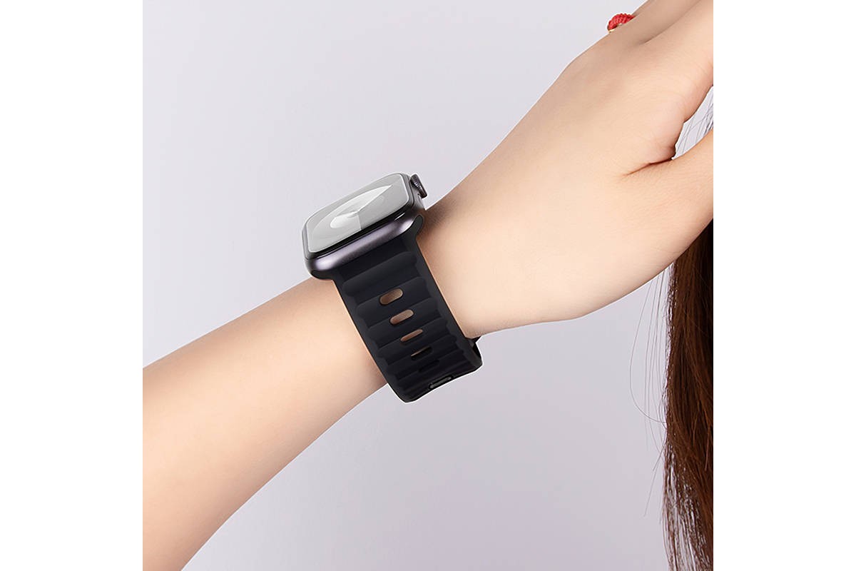 Ремешок для Apple Watch HOCO WA27 Flexible series stepped pattern solid color silicone strap (38/40/41 мм) оранжевый