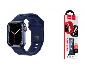 Ремешок для Apple Watch HOCO WA27 Flexible series stepped pattern solid color silicone strap (38/40/41 мм) темно-синий