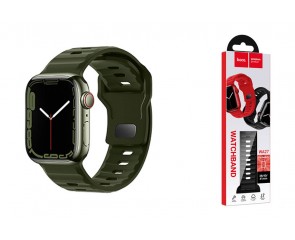 Ремешок для Apple Watch HOCO WA27 Flexible series stepped pattern solid color silicone strap (38/40/41 мм) армейский зеленый