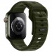 Ремешок для Apple Watch HOCO WA27 Flexible series stepped pattern solid color silicone strap (38/40/41 мм) армейский зеленый