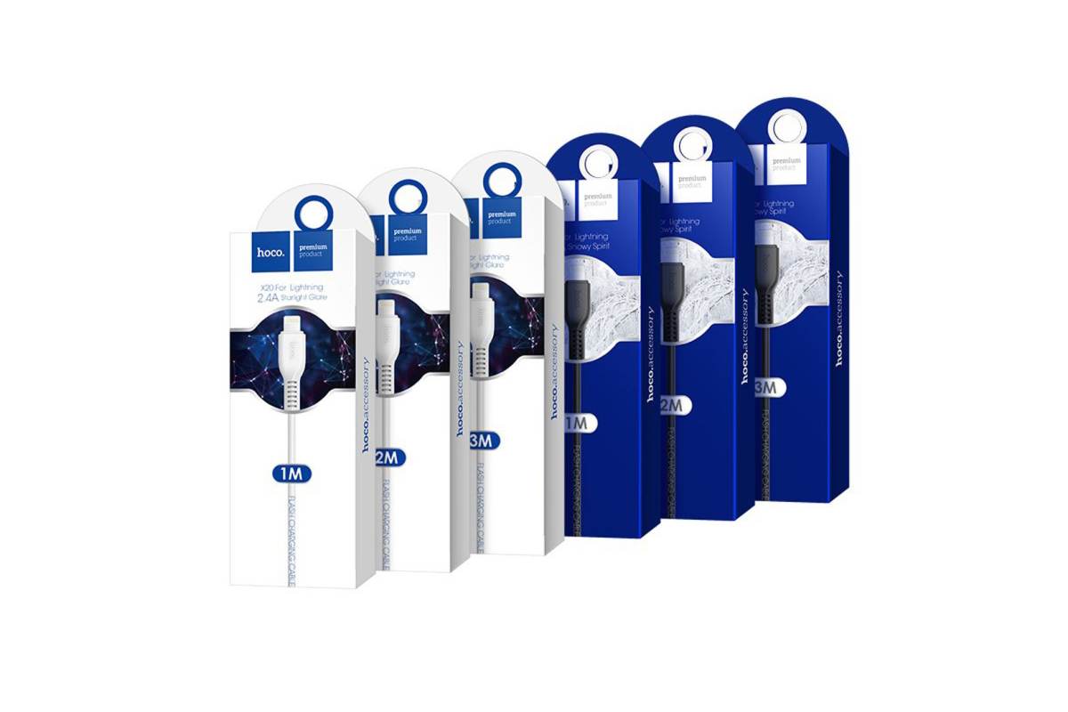 Кабель для iPhone HOCO X20 Flash lightning cable 1м белый