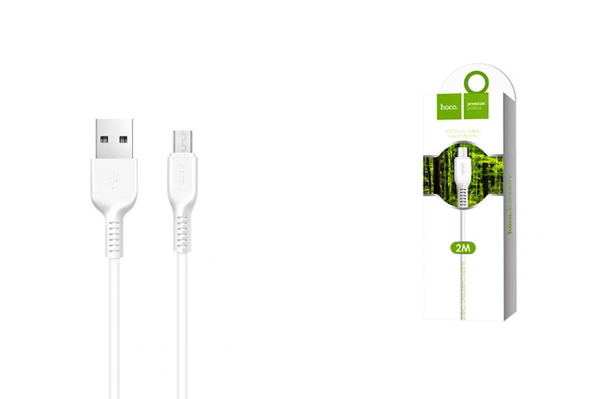 Кабель USB micro USB HOCO X20 Flash charging cable (белый) 2 метра