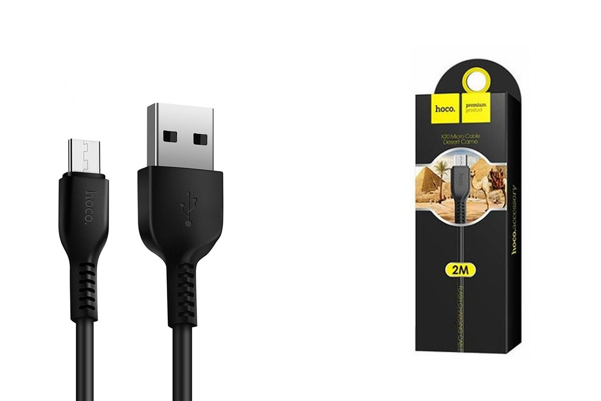 Кабель USB micro USB HOCO X20 Flash charging cable (черный) 2 метра