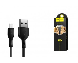 Кабель USB - MicroUSB HOCO X20 2,4A (черный) 2м