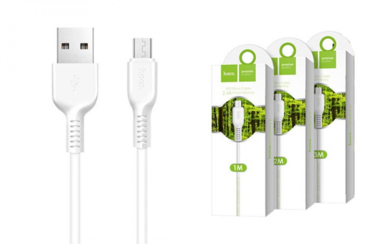 Кабель USB micro USB HOCO X20 Flash charging cable (белый) 1 метра
