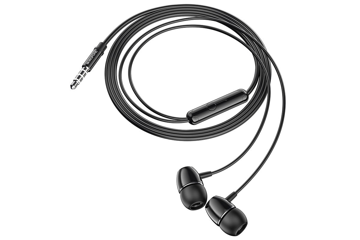 Наушники BOROFONE BM57 Platinum Universal earphones  with microphone3.5мм цвет черная