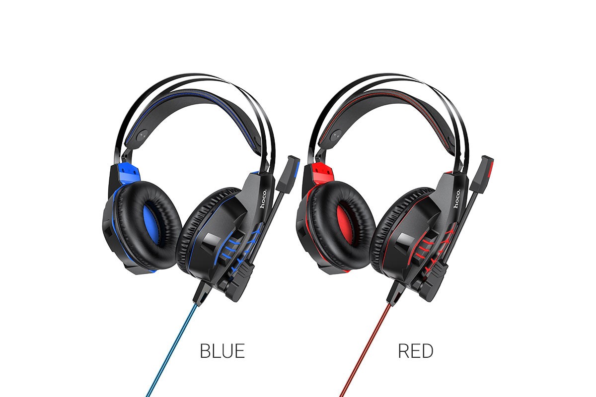 Наушники игровые HOCO W102 Cool tour gaming headphones черно красные