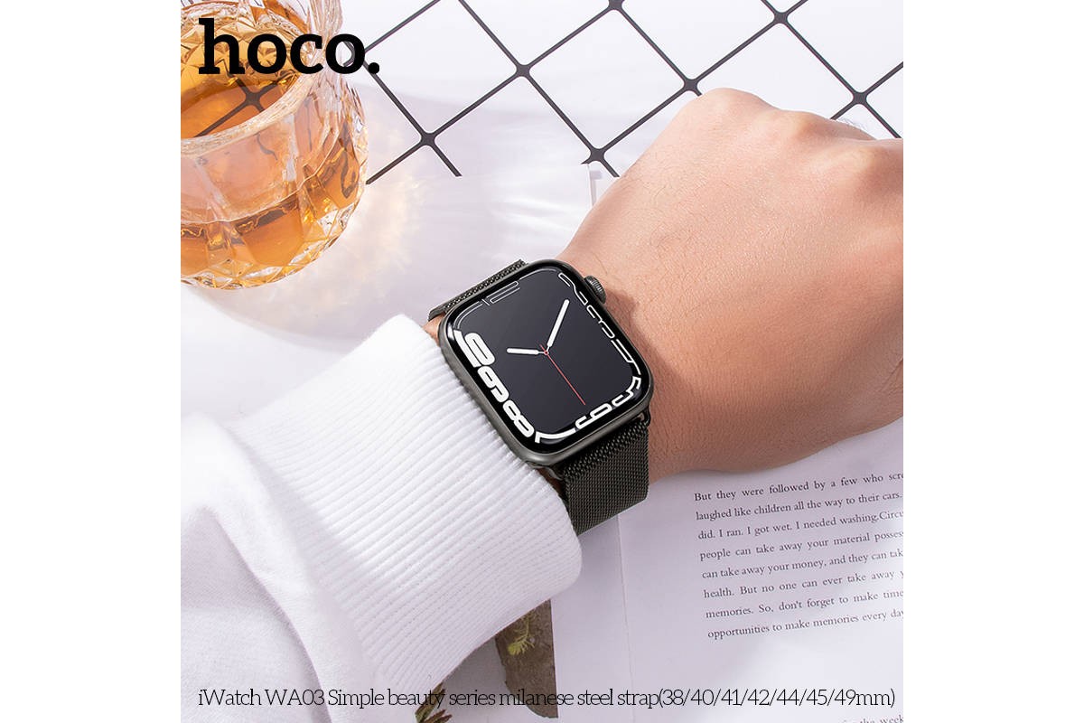 Ремешок для Apple Watch HOCO WA03 Simple beauty series milanese steel strap (38-41 мм, black)