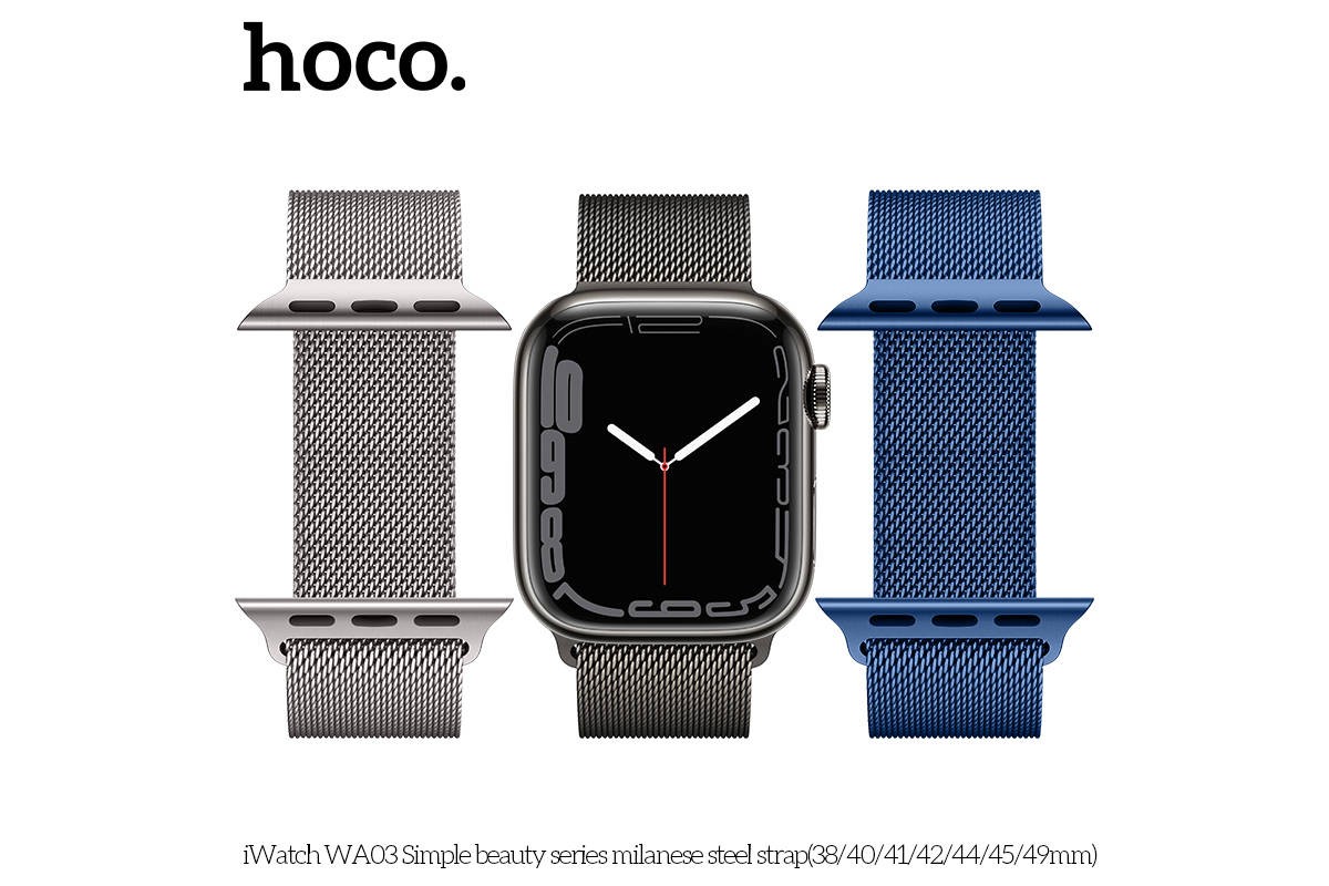Ремешок для Apple Watch HOCO WA03 Simple beauty series milanese steel strap (38-41 мм, black)