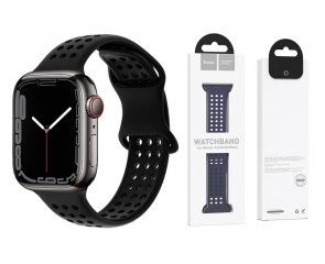 Ремешок для Apple Watch HOCO WA08 Flexible series honeycomb silicone strap (38-41 мм, black)