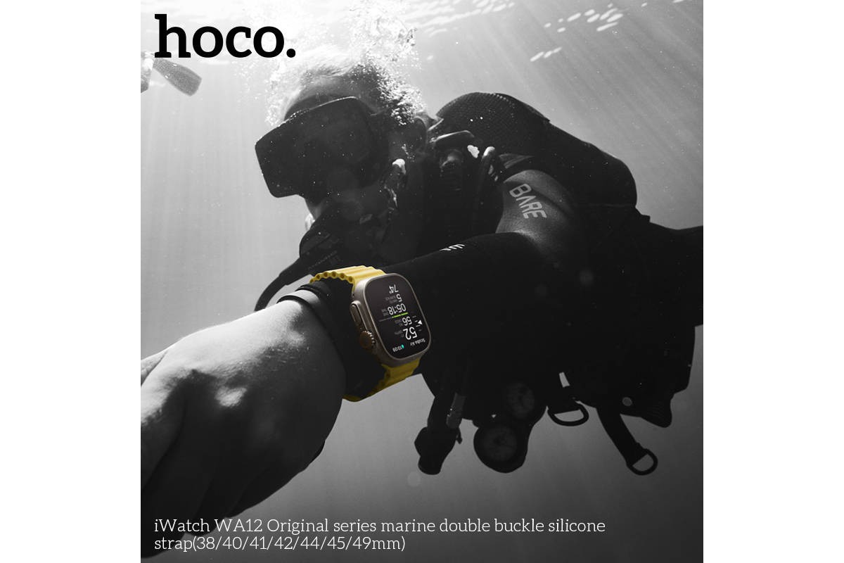 Ремешок для Apple Watch HOCO WA12 Original series marine double buckle silicone strap (38-41 мм, white)