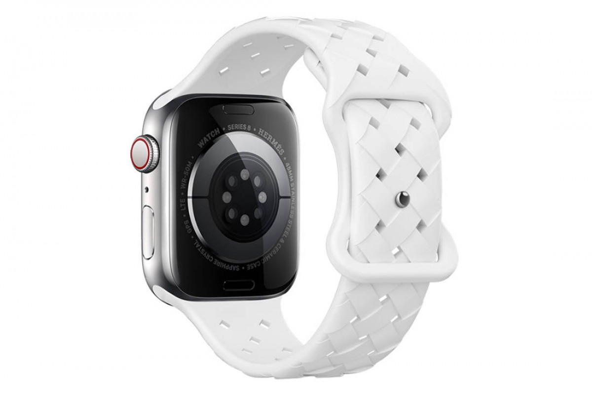 Ремешок для Apple Watch HOCO WA16 Flexible series bamboo pattern solid color silicone strap (42-49 мм, white)