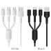 USB D.CABLE BOROFONE BX16 charging cable 3-in-1 for Type-C/Lightning/Micro 2.4A (черный) 1 метр