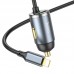 Автомобильное двойное зарядное устройство USB  HOCO NZ7 + встроенный кабель Type-C 20W+QC3.0 черный