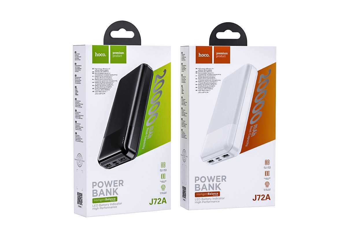 Универсальный дополнительный аккумулятор HOCO J72A Easy travel power bank (20000mAh) черный