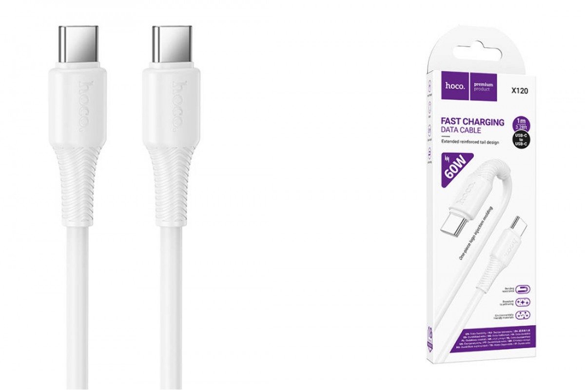 Кабель USB Type-C - USB Type-C HOCO X120 Beneficio 60W (белый)
