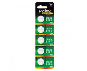 Батарейка литиевая Perfeo CR2430/5BL Lithium Cel (цена за блистер 5 шт)