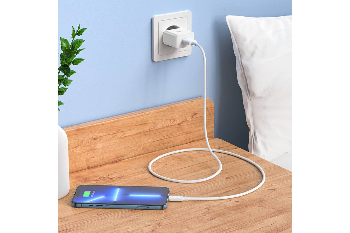 Сетевое зарядное устройство USB HOCO C106A Leisure single port 2400mAh (белый)
