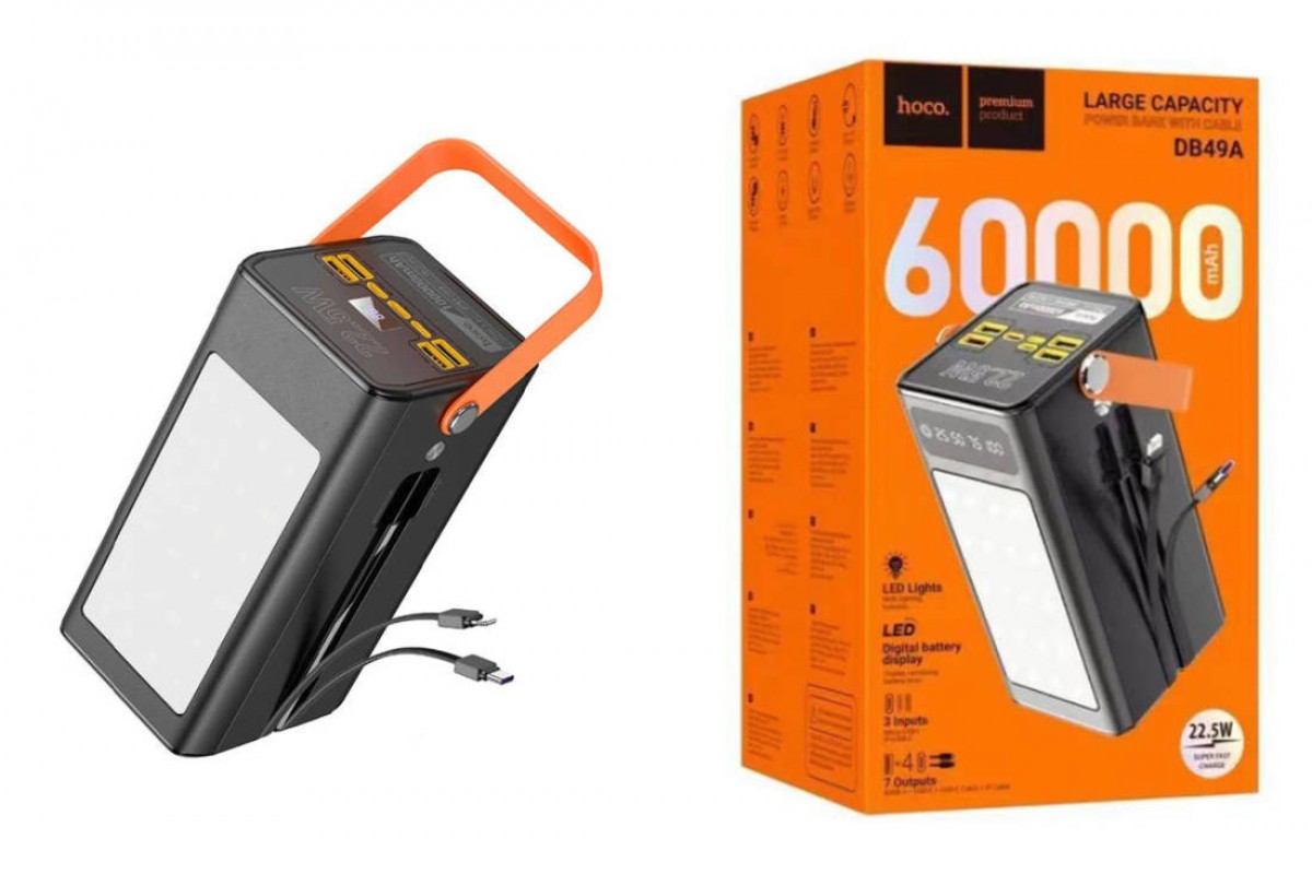 Универсальный дополнительный аккумулятор HOCO DB49A черный 60000 mAh Универсальный дополнительный аккумулятор HOCO DB49A черный 60000 mAh
