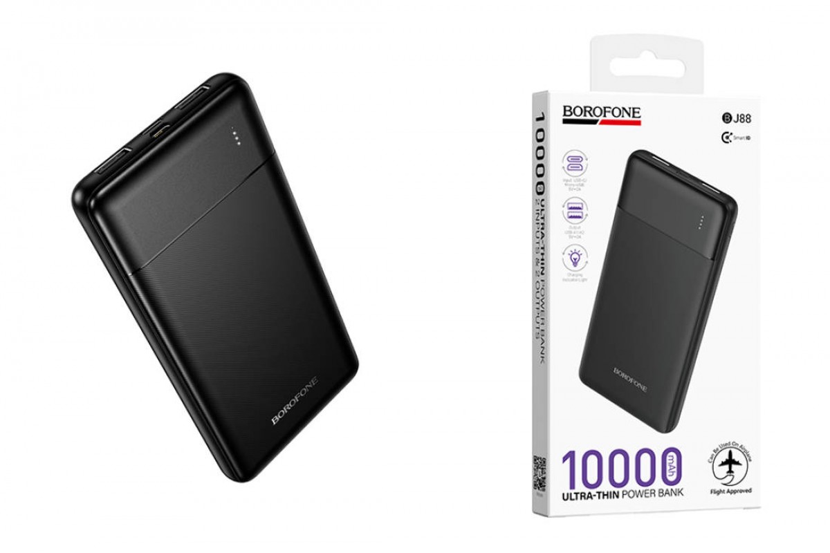 Универсальный дополнительный аккумулятор Power Bank Borofone BJ88 (10000 mAh) (черный) Универсальный дополнительный аккумулятор Power Bank Borofone BJ88 (10000 mAh) (черный)