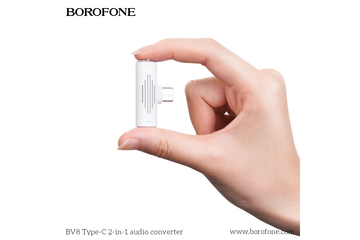 Адаптер-переходник BOROFONE BV8 Type-C 2-in1 audio converter