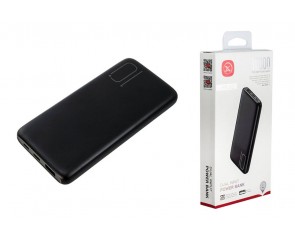 Универсальный дополнительный аккумулятор Power Bank XO PR-182, 10000 mAh, 2,1A вх/вых, дисплей, черный