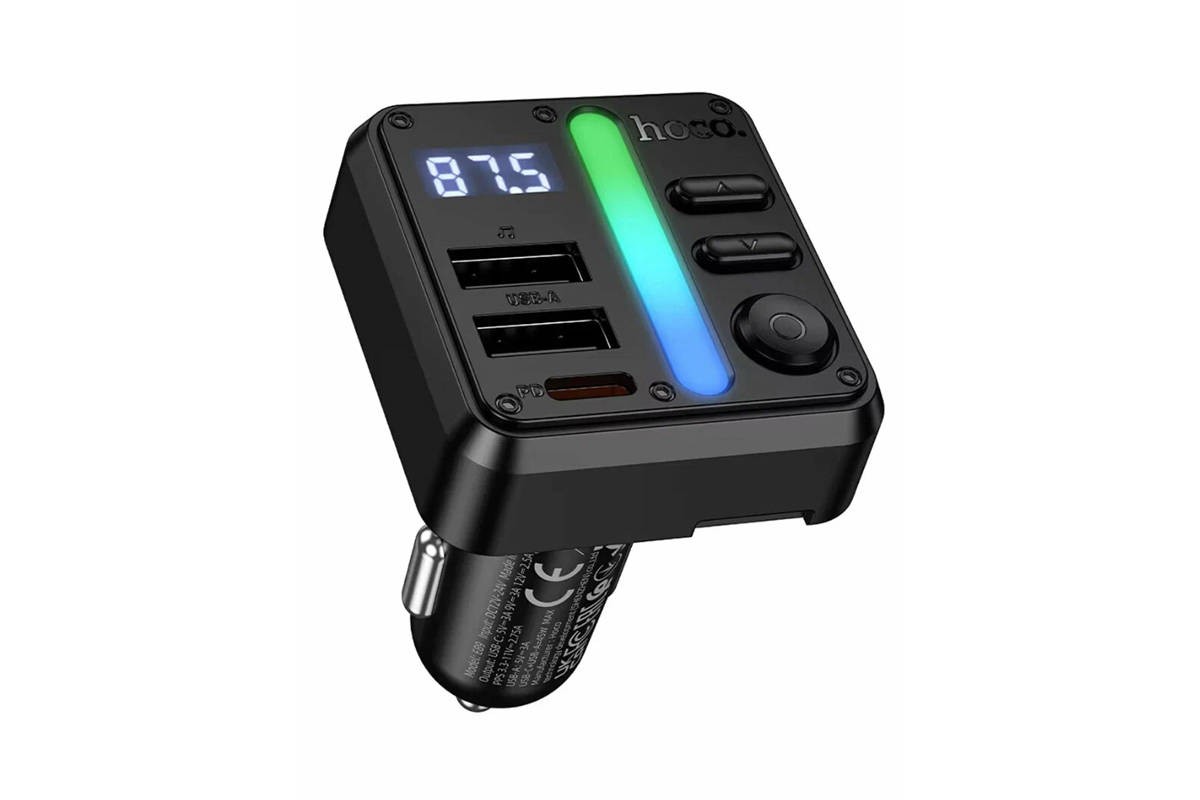 FM-Модулятор HOCO E89 Libre 45W 1A1C автомобильный BT FM трансмиттер (черный)