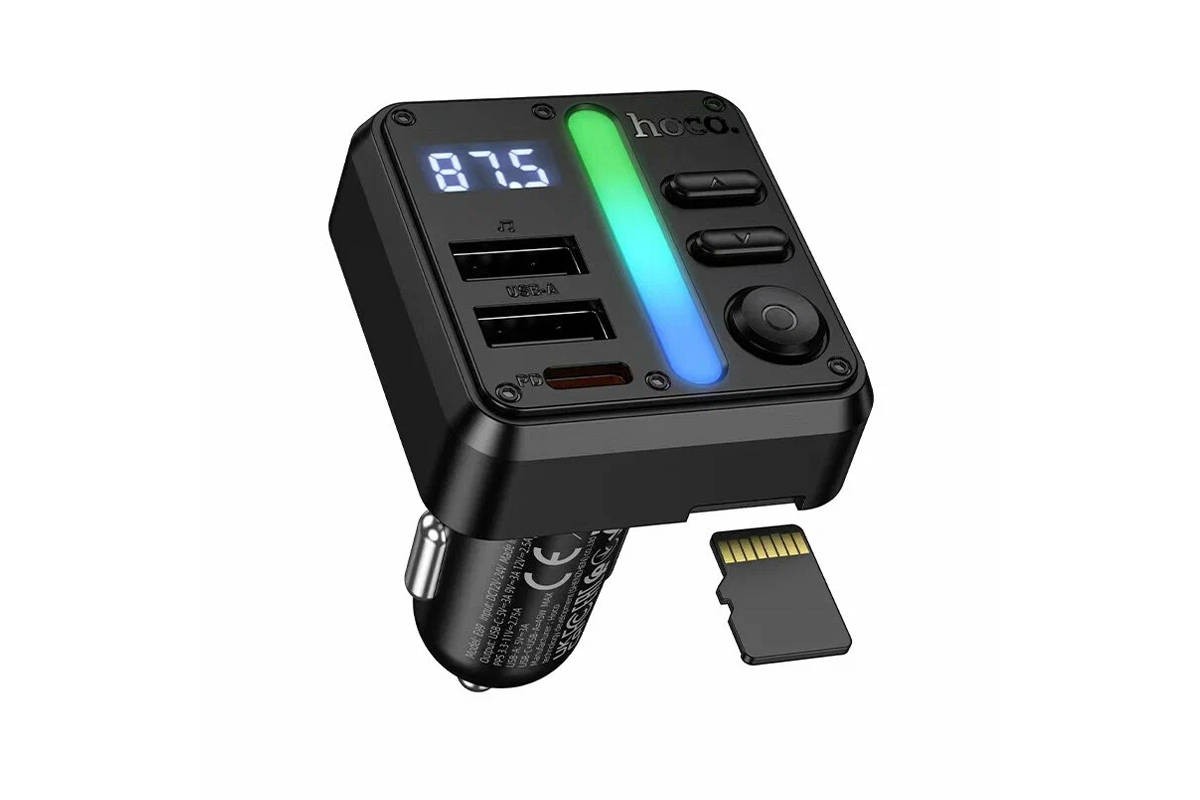 FM-Модулятор HOCO E89 Libre 45W 1A1C автомобильный BT FM трансмиттер (черный)