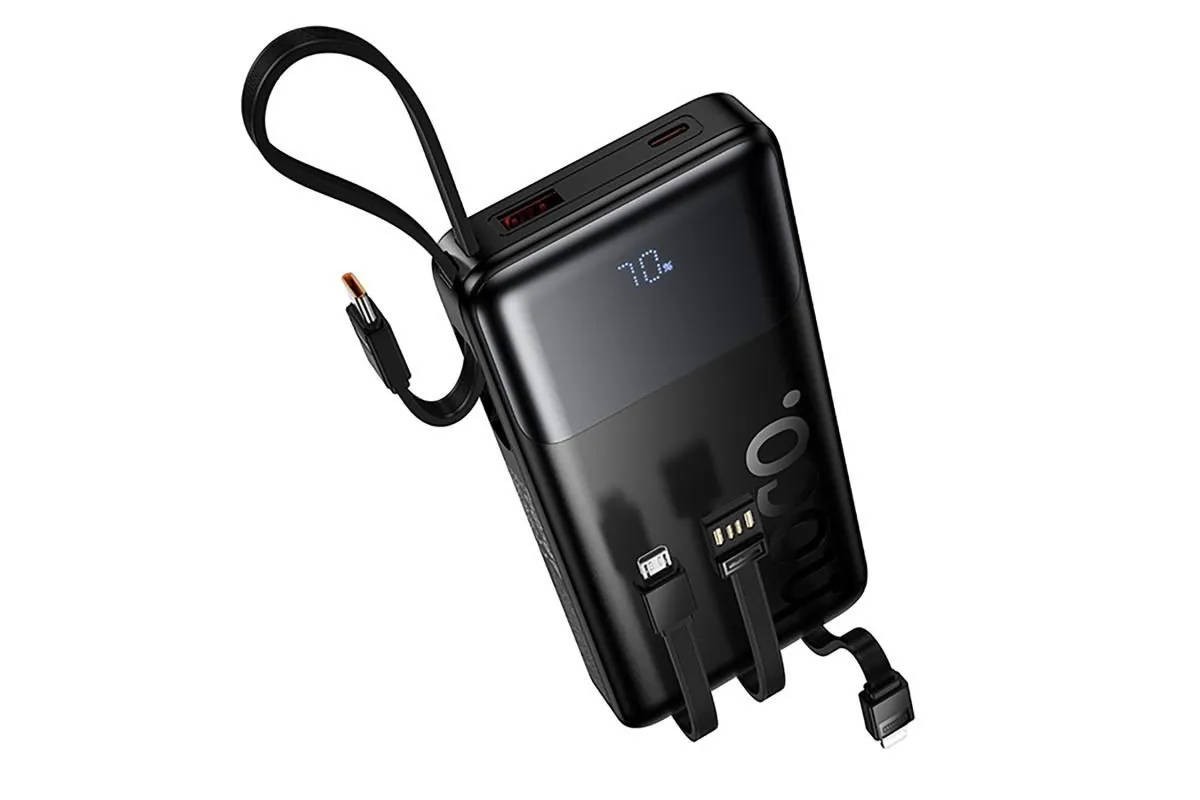 Универсальный дополнительный аккумулятор Power Bank HOCO J156 Founder 22.5W+PD20W с 4 кабелями (10000mA (черный)