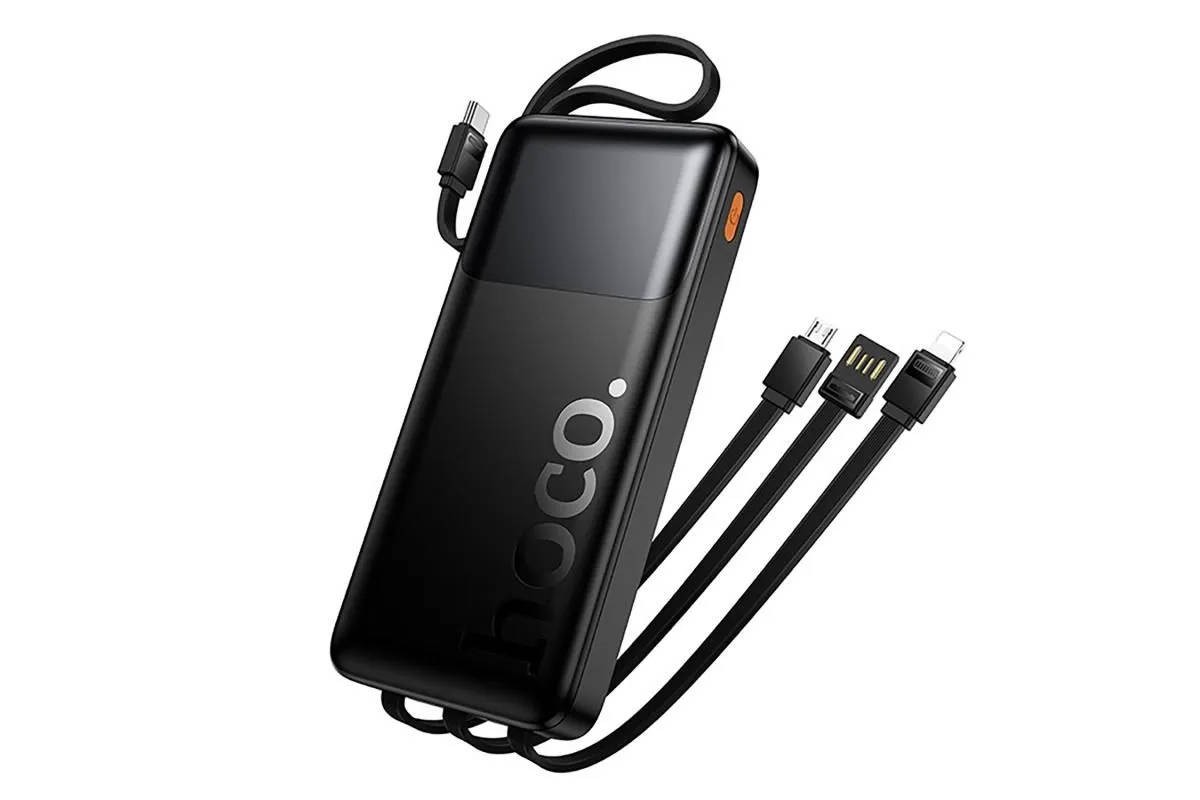 Универсальный дополнительный аккумулятор Power Bank HOCO J156 Founder 22.5W+PD20W с 4 кабелями (10000mA (черный)