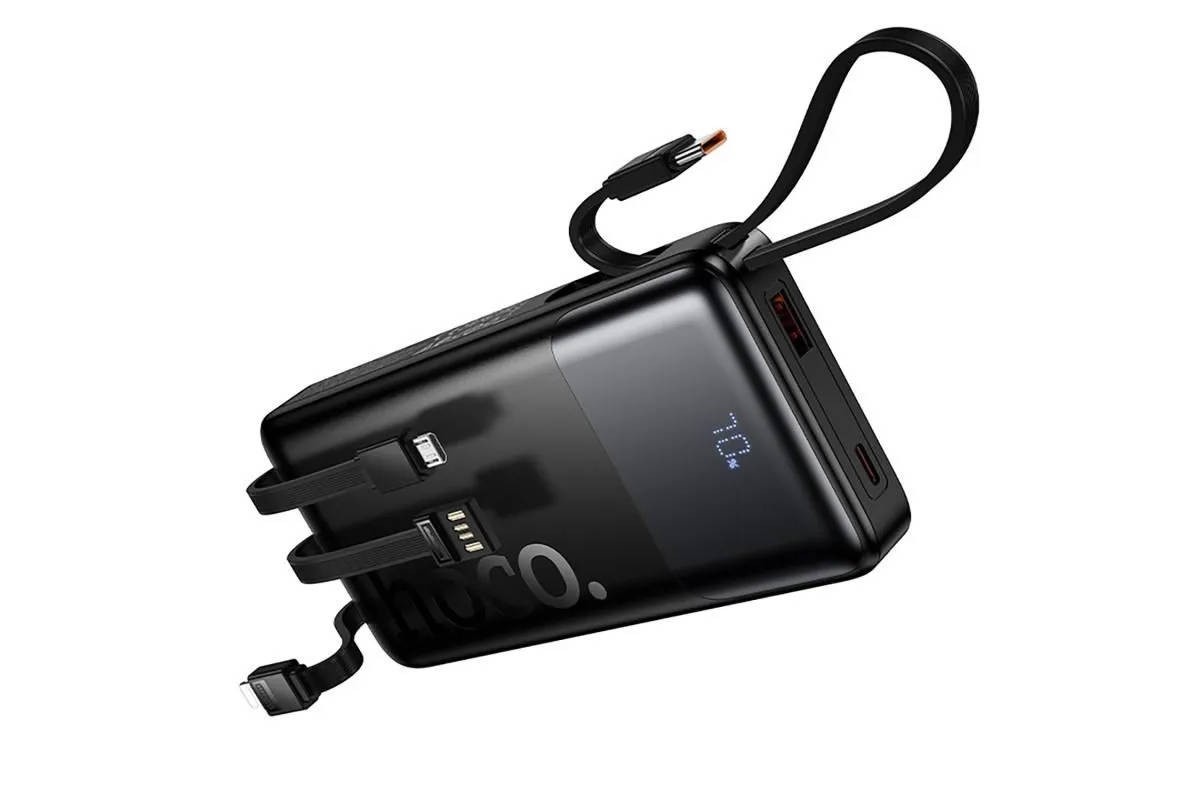 Универсальный дополнительный аккумулятор Power Bank HOCO J156 Founder 22.5W+PD20W с 4 кабелями (10000mA (черный)